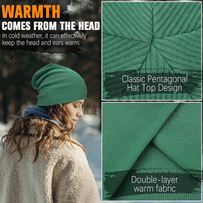 YANIKY Slouchy Beanie for Women, Mens Soft Cotton Beanie Hat, Double Layer Windproof Skull Cap for All Seasons - Image 5